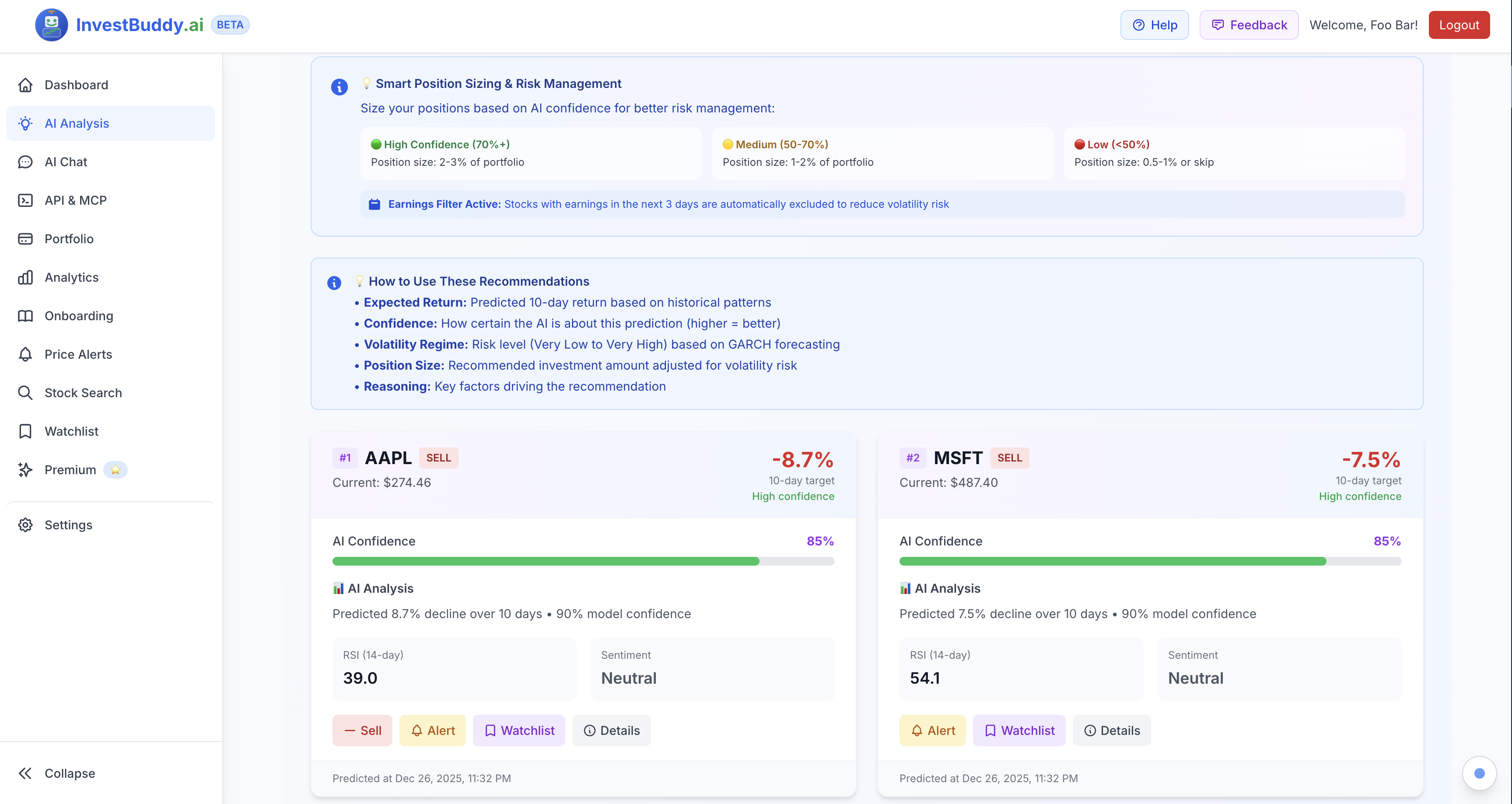 InvestBuddy.ai Dashboard Preview 1