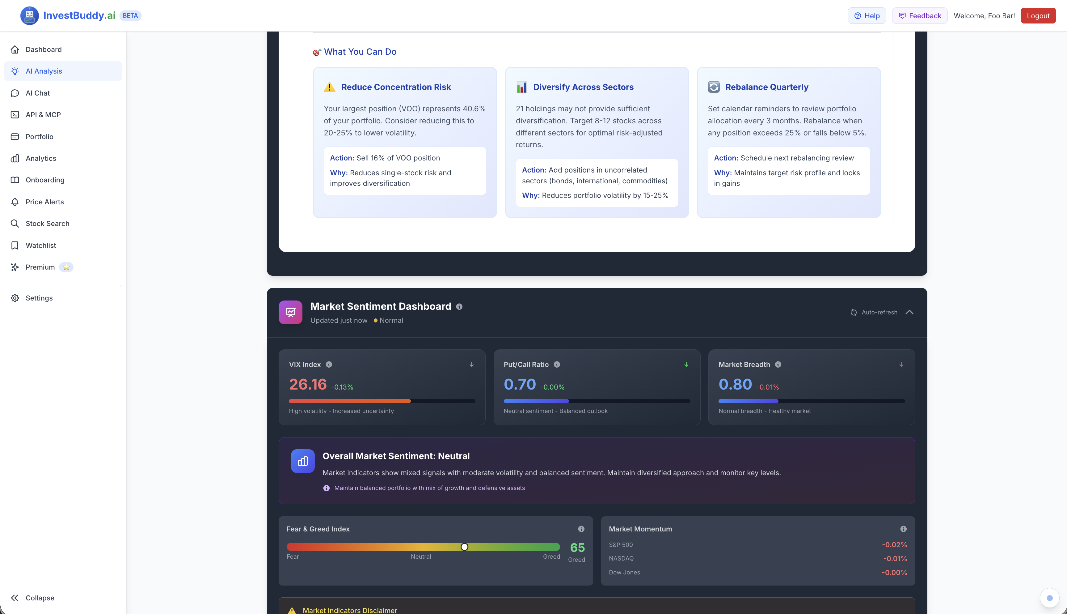 InvestBuddy.ai Dashboard Preview 2