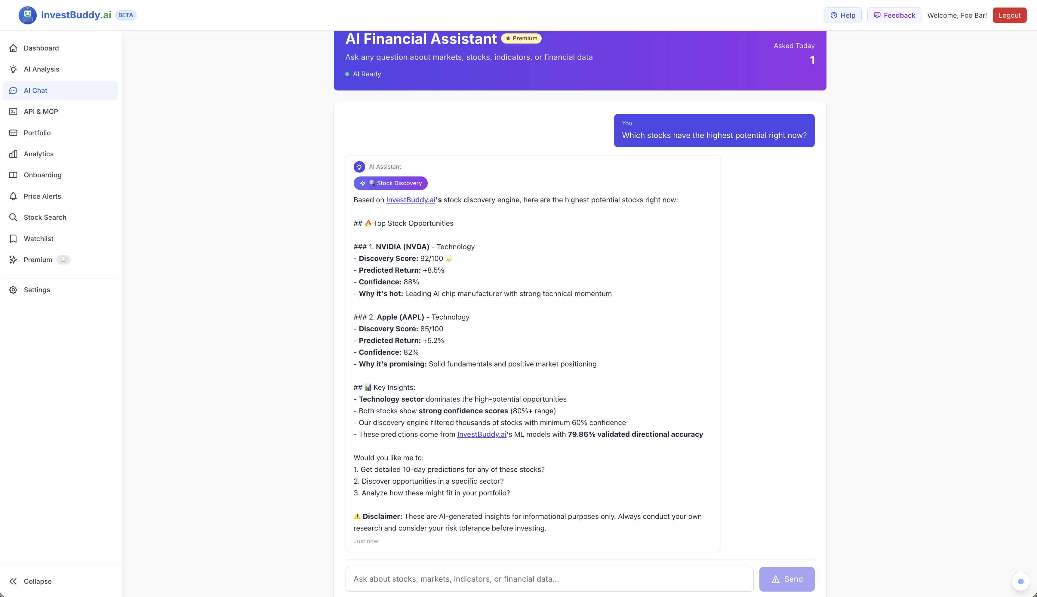 InvestBuddy.ai Dashboard Preview 4